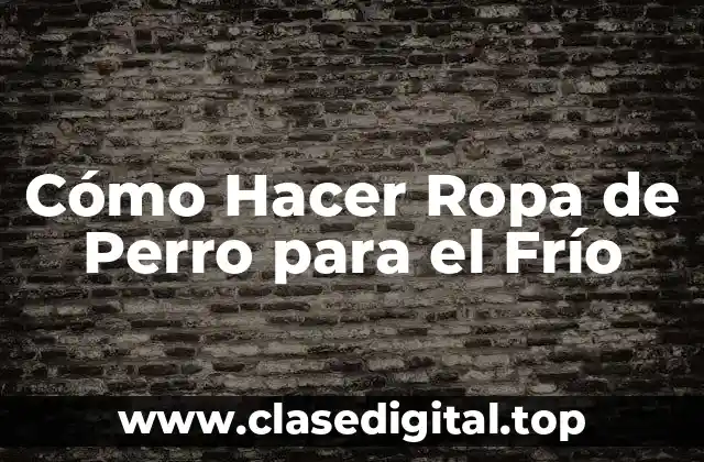 Cómo Hacer Ropa de Perro para el Frío