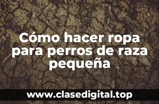 Cómo hacer ropa para perros de raza pequeña