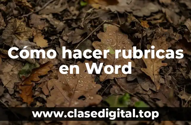 Cómo hacer rubricas en Word
