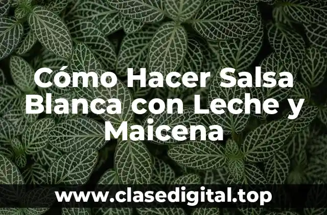 Cómo Hacer Salsa Blanca con Leche y Maicena