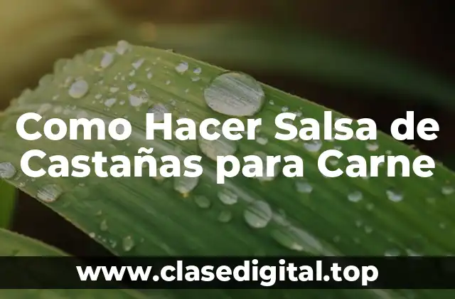 Como Hacer Salsa de Castañas para Carne