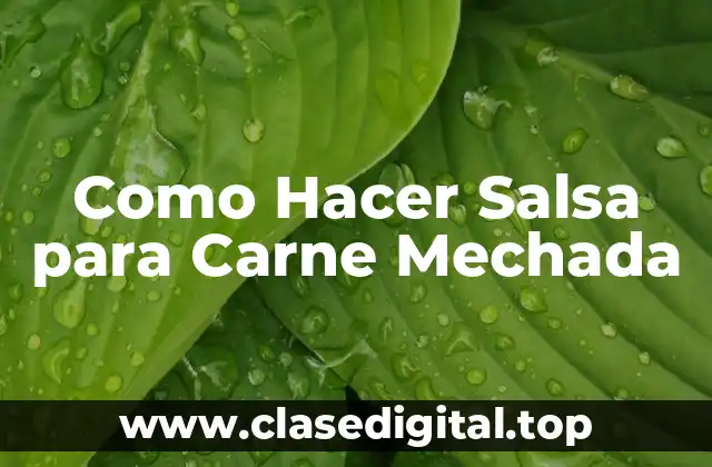 Como Hacer Salsa para Carne Mechada