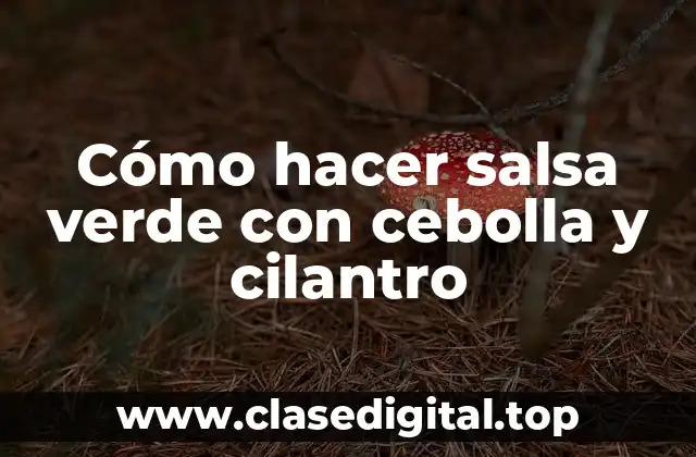 Cómo hacer salsa verde con cebolla y cilantro