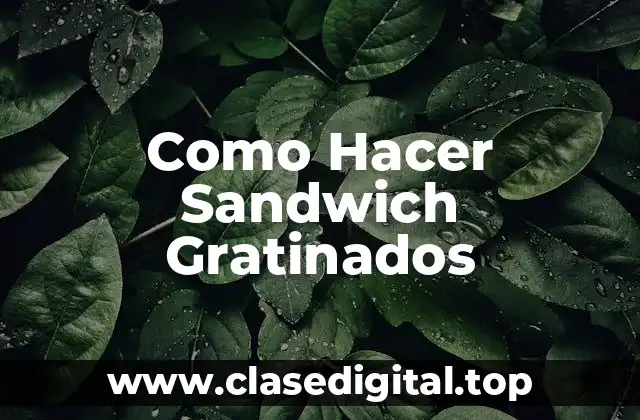 Como Hacer Sandwich Gratinados