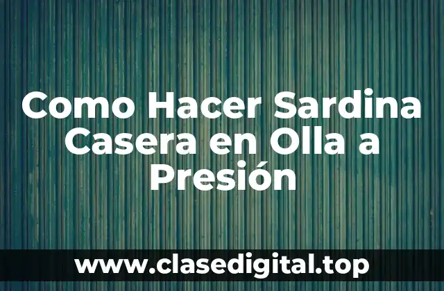 ¿Qué es una Sardina Casera en Olla a Presión?