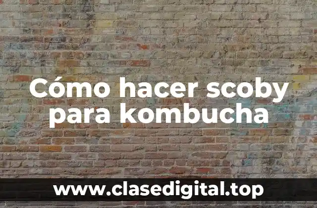Cómo hacer scoby para kombucha