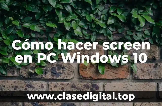 Cómo hacer screen en PC Windows 10