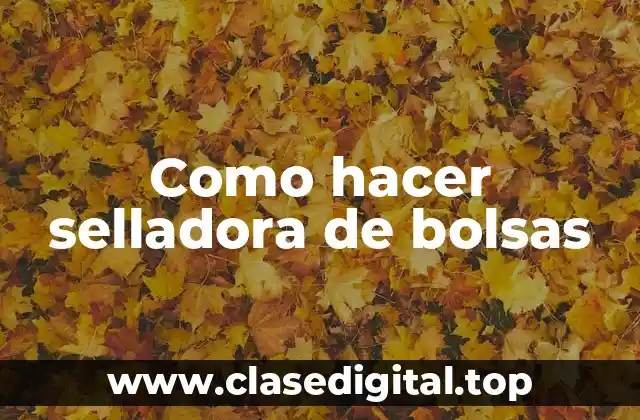 Como hacer selladora de bolsas