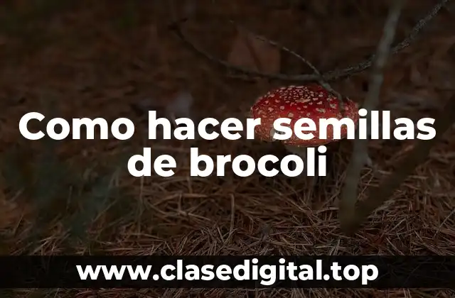 Como hacer semillas de brocoli