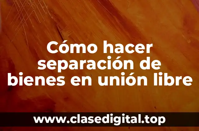 ¿Qué es la separación de bienes en unión libre?