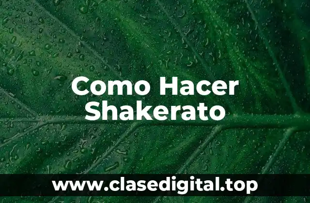 Como Hacer Shakerato