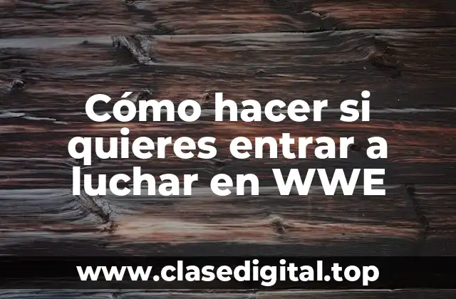 Cómo hacer si quieres entrar a luchar en WWE