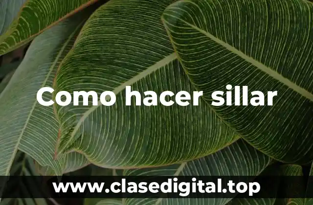 Como hacer sillar