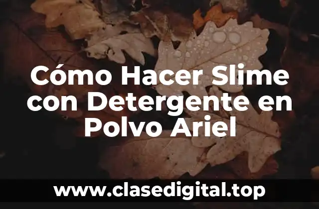 Cómo Hacer Slime con Detergente en Polvo Ariel