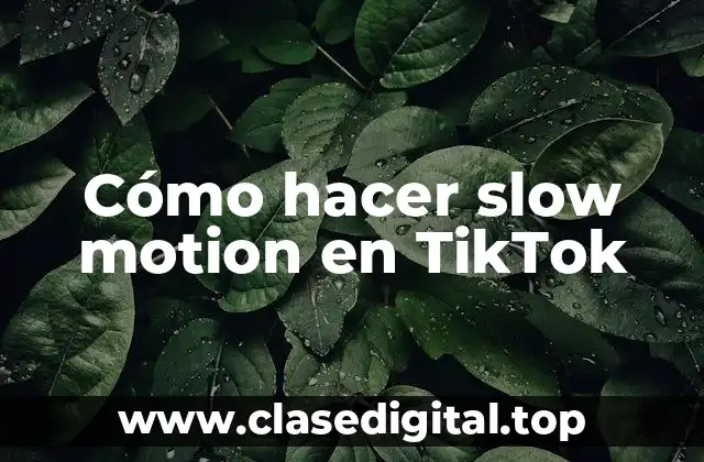 Cómo hacer slow motion en TikTok