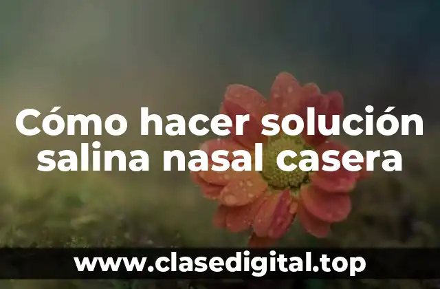 Cómo hacer solución salina nasal casera