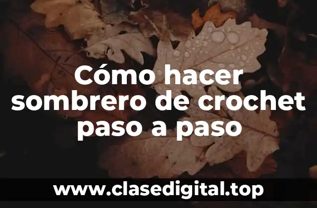 Cómo hacer sombrero de crochet paso a paso