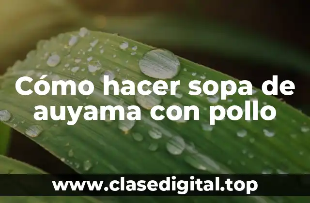 Cómo hacer sopa de auyama con pollo
