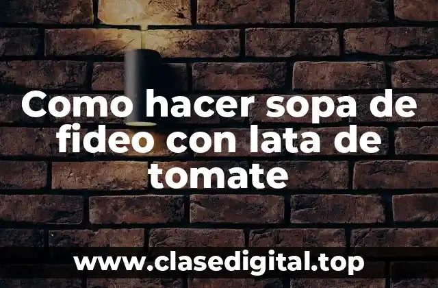 Como hacer sopa de fideo con lata de tomate