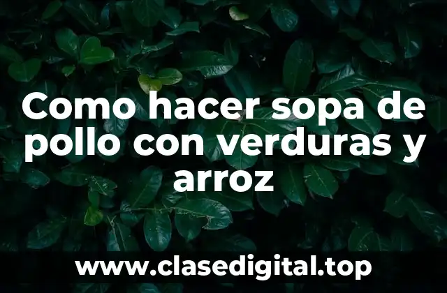 Como hacer sopa de pollo con verduras y arroz