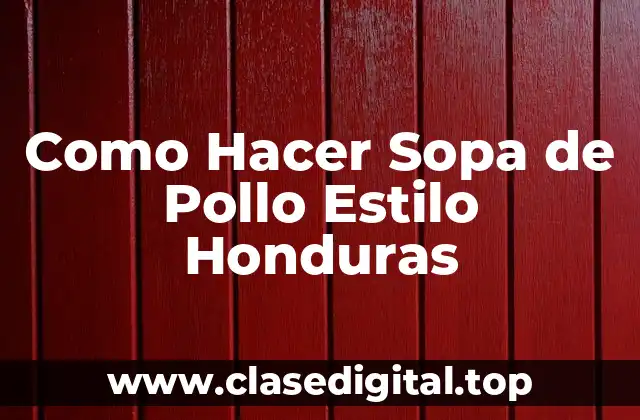 Como Hacer Sopa de Pollo Estilo Honduras