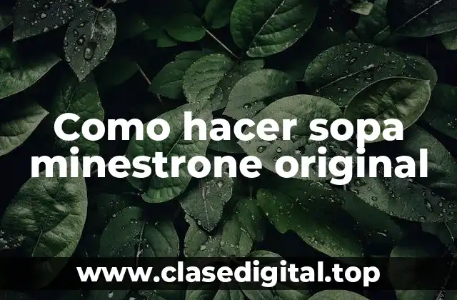 Como hacer sopa minestrone original