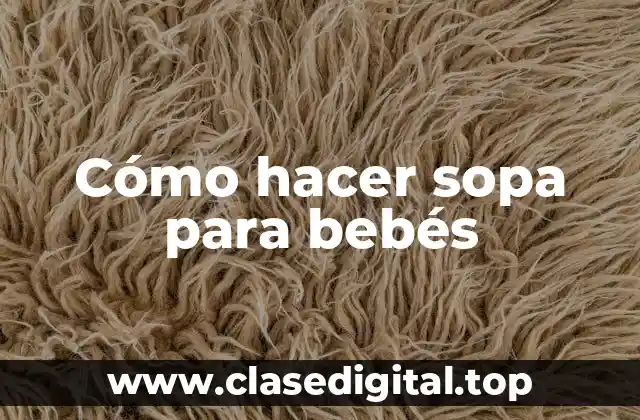 Cómo hacer sopa para bebés