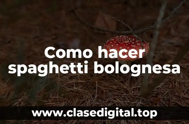 Como hacer spaghetti bolognesa