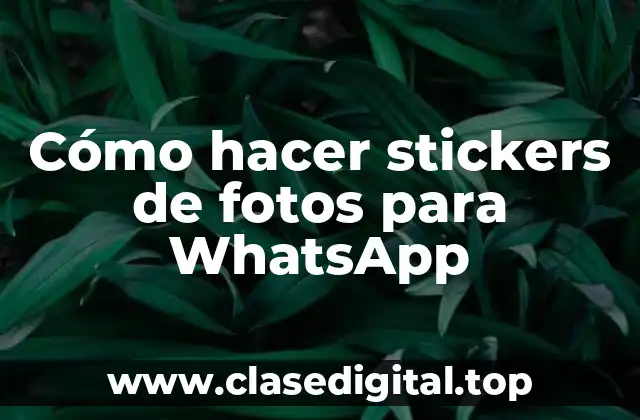 Cómo hacer stickers de fotos para WhatsApp