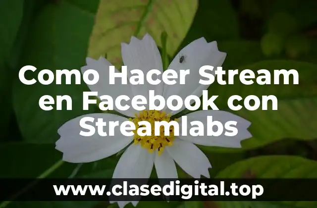 Como Hacer Stream en Facebook con Streamlabs