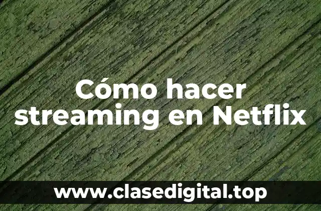 Cómo hacer streaming en Netflix