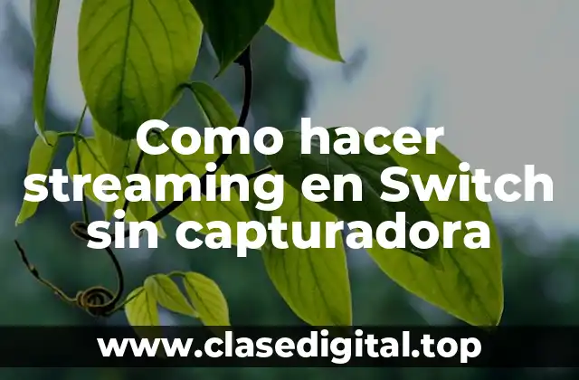 ¿Qué es el streaming en Switch sin capturadora?