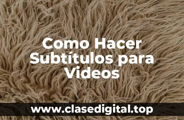 Como Hacer Subtítulos para Videos