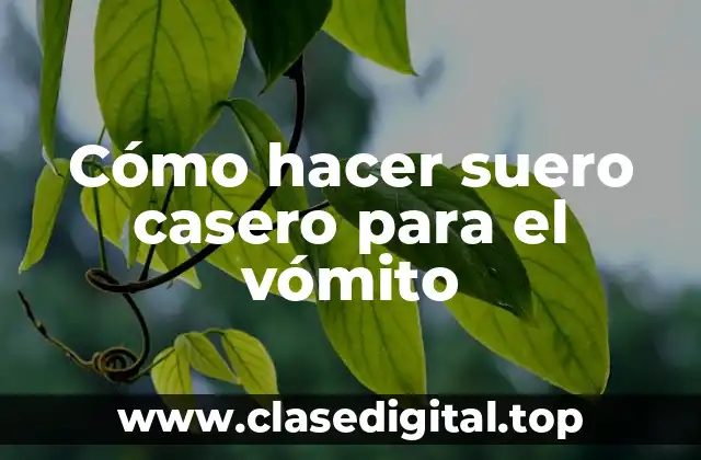 Cómo hacer suero casero para el vómito