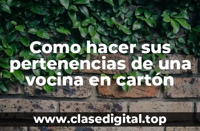 Como hacer sus pertenencias de una vocina en cartón