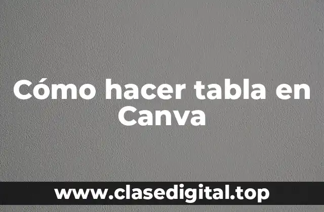 Cómo hacer tabla en Canva