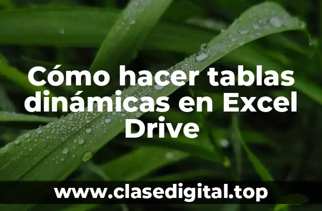 Cómo hacer tablas dinámicas en Excel Drive