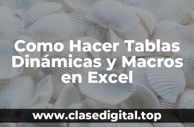 Como Hacer Tablas Dinámicas y Macros en Excel