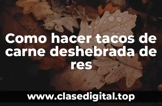 Como hacer tacos de carne deshebrada de res