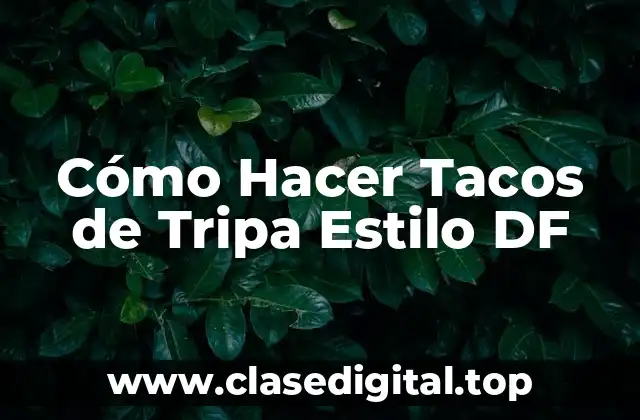 Cómo Hacer Tacos de Tripa Estilo DF