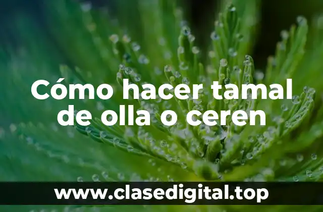 Cómo hacer tamal de olla o ceren