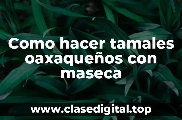 Como hacer tamales oaxaqueños con maseca