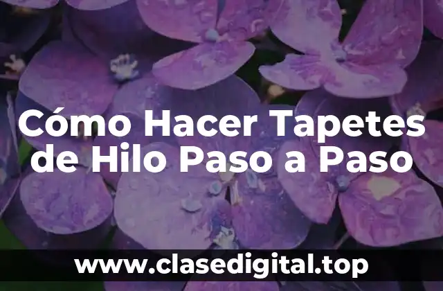Cómo Hacer Tapetes de Hilo Paso a Paso