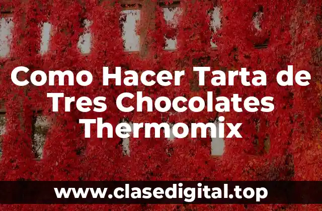 Tarta de Tres Chocolates Thermomix: Qué es y Cómo se Usa