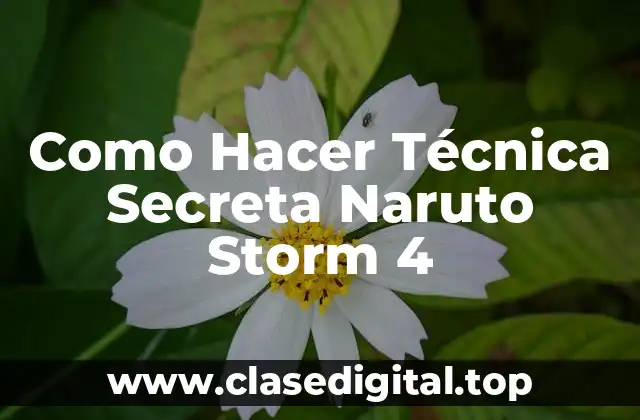 Como Hacer Técnica Secreta Naruto Storm 4