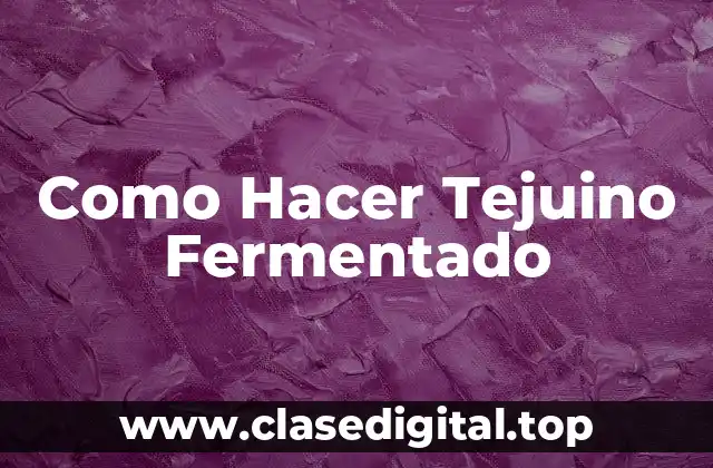 Como Hacer Tejuino Fermentado