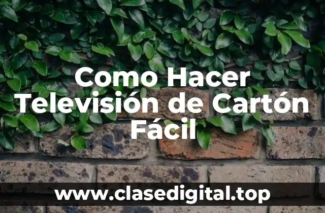 Como Hacer Televisión de Cartón Fácil