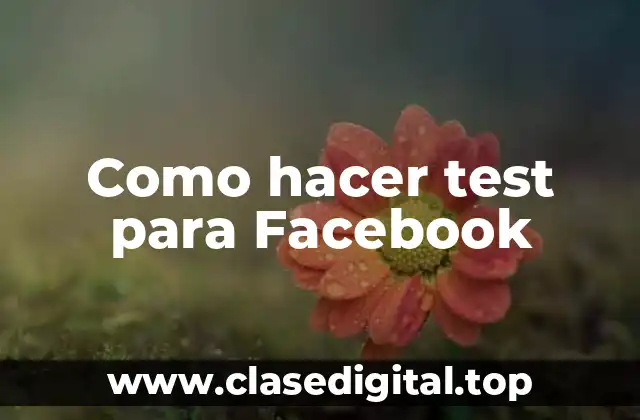 Como hacer test para Facebook