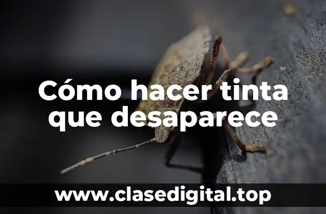 Cómo hacer tinta que desaparece