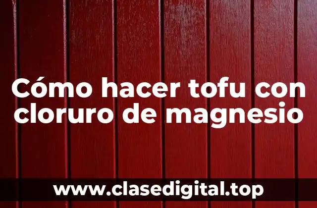 Cómo hacer tofu con cloruro de magnesio